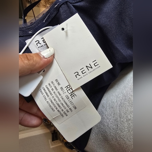 Rene Ruiz Collection Vtg Strapless Sequined Embroidered Mermaid Gown Size 4 - Picture 9 of 9